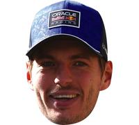 FoxyPrinting Max Verstappen Cap 2 Facemask - F1 Motorsport Celebrity Face Mask - Formula 1 Racing Driver Funny Mask for Stag Do, Hen Night, Fancy Dress & Costume Parties - Adult Mask for Racing Fans