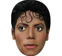 FoxyPrinting Michael Jackson Face Mask - King of Pop Music Star Card Mask for Halloween, Fancy Dress & Parties - Ready to Wear