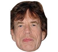 FoxyPrinting Mick Jagger Celebrity Cardboard Party Face Mask Fancy Dress