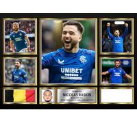 FoxyPrinting Nicolas Raskin Signed Autograph Landscape Poster - Rangers FC Football Print, A4 Poster Print (297x210mm)