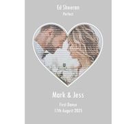 FoxyPrinting Personalized First Dance Heart Photo Print - Ed Sheeran “Perfect” Lyrics with Couple’s Names & Date - Romantic Wedding or Anniversary Keepsake, A2 Poster + Black Frame