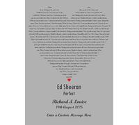 FoxyPrinting Personalized First Dance Lyric Heart - Ed Sheeran “Perfect” Song Print with Couple’s Names, Date & Custom Message - Romantic Anniversary Wall Art, A2 Poster + White Frame