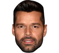 FoxyPrinting RICKY MARTIN JB - Music Star Fancy Dress Cardboard Celebrity Cardboard Party Face Mask Fancy Dress