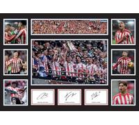 FoxyPrinting Sunderland Wembley V1 Champions Poster Print - 2025 Football Celebration - Stadium Victory Souvenir, A4 Poster + Black Frame