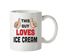 FoxyPrinting This Guy Loves Ice Cream Personalised Adult Office Mug
