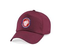 FoxyPrinting VE Day 80th Anniversary Cap - Special Edition Union Jack Hat for Street Parties, Garden Events & Commemorative Celebrations (1945-2025) (Burgundy, Design 7)