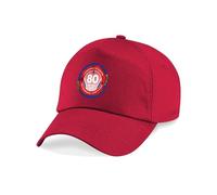 FoxyPrinting VE Day 80th Anniversary Cap - Special Edition Union Jack Hat for Street Parties, Garden Events & Commemorative Celebrations (1945-2025) (Classic Red, Design 6)