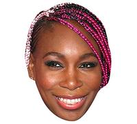 FoxyPrinting VENUS WILLIAMS JB - Tennis Fancy Dress Cardboard Celebrity Cardboard Party Face Mask Fancy Dress