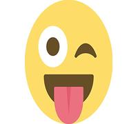 FoxyPrinting Wink Emoji Celebrity Cardboard Party Face Mask Fancy Dress