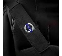 FOXZY 2 Pieces Car Seat Belt Pads for Volvo Xc60 S60 S90 Xc90 V90 V60, Leather Comfort Seat Belt Shoulder Protection, Breathable Safety Shoulder Pads, Car Interior Accessories,A Black