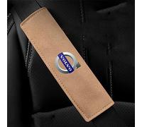 FOXZY 2 Pieces Car Seat Belt Pads for Volvo Xc60 S60 S90 Xc90 V90 V60, Leather Comfort Seat Belt Shoulder Protection, Breathable Safety Shoulder Pads, Car Interior Accessories,B Beige