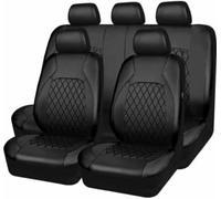 FOXZY 9 Pcs Car Seat Covers Full Set for Peugeot 3008 I 2009 2010 2011 2012 2013 2014 2015 2016, Leather Full Car Seat Covers NonSlip Waterproof Breathable Interior Accessories,A Black