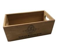 Foy & Co Wooden Storage Box Crate | Louis Roederer Champagne | Vintage Style Collectable | 25cm x 12cm x 10cm (Small)