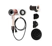 Foyer Nuage Hair Dryer Holder for Dyson Supersonic, Wall Mount Aluminum Alloy Holder with Plug Cord Hook and 4 nozzles Holder (White)