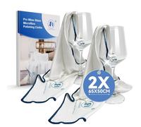 Foyer Nuage Microfibre Cleaning Cloths, 65 X 50cm Large Lint Free Glass Polishing Cloths for Glasses, Glassware, Stemware, Lens (White, 65 x 50 cm 2pcs)