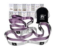 Foyer Nuage Stretch Bands for Exercise, Non Elastic Yoga Stretching Strap with Loops, 3.8cm x 2.45m, Stretching Bands for Physical Therapy, Yoga, Pilates, Dance, Gymnastics Exercise(Purple)