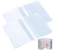 Foyods 2 Pack Wallet Photo Inserts with 20 Slots, Clear Plastic Credit Card Holder Sleeves for Bifold Wallets, Replacement Social Security Card Protector, Tear-Resistant Vinyl Organizer, 20 Slots