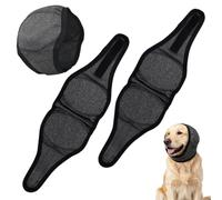 Foyods 2 PCS No Flap Dog Ears Cover - Adjustable Dog Ear Wraps for Noise Protection, No Shake Earmuffs, Comfortable Quiet Dogs Calming Hood Blow Drying Headband Wraps for Small to Medium Dogs