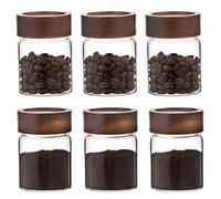 Foyofly Glass Jars with Lid Spice Jars With Screw Wooden Lids Airtight Kitchen Storage Jar Canister for Sea Salt Paprika Herbs Cinnamon Coffee Seasoning Fermenting Pickling