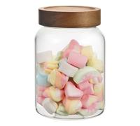 Foyofly Glass Jars with Lid Spice Jars With Screw Wooden Lids Airtight Kitchen Storage Jar Canister for Sea Salt Paprika Herbs Cinnamon Coffee Seasoning Fermenting Pickling