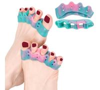 FOYOLO Colorful 5 Loop Toe Separator Gel Spreader Bunion Stretcher Bunion Corrector Foot Pain Relief Pain Relief Overlapping Hammer Toe (1 Pair with