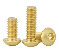 Foyoram M6x25mm 5pcs brass half round head hex screw round cup screw brass round cup hex screw bolt