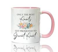 Foyoulame Promoted to Great Aunt Coffee Mugs, Great Aunt Tea Cup Gifts for Mother's Day Birthday, Baby Announcement Gifts Ceramic Coffee Tea Mug 11oz