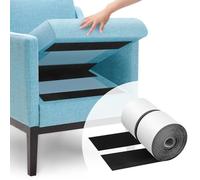Foyscr 11cm x 2m Heavy Duty Hook and Loop Tape with Adhesive, Black Sticky Velcro Strips for Securing Couch Cushions, Sofa, Carpets and DIY Crafts