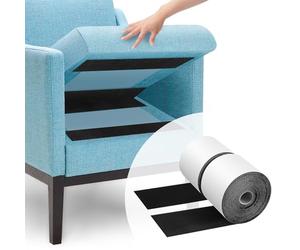 Foyscr 11cm x 2m Heavy Duty Hook and Loop Tape with Adhesive, Black Sticky Velcro Strips for Securing Couch Cushions, Sofa, Carpets and DIY Crafts(Black)