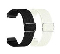 Foyscr 2 Pack Quick-Release Elastic Nylon Watch Straps - Available in 18mm/20mm/22mm Widths, Multiple Colors to Choose(Black+Beige-18mm)