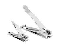 Foyscr 2 Piece Professional Nail Clipper Set, Stainless Steel Heavy Duty Nail Clippers with Sharp Nail File, for Fingers and Toes