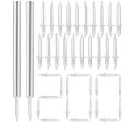 Foyscr 200 Pcs Double Head Skirting Board Nails, Seamless Invisible No Trace Nails, with 1 Sleeve Tools, for Wooden Furniture and Wall Panel Installation