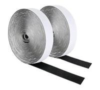 Foyscr 2cm x 10m Heavy Duty Hook and Loop Tape with Adhesive,(Black)