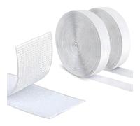 Foyscr 2cm x 10m Heavy Duty Hook and Loop Tape with Adhesive, Black Sticky Velcro Strips for Securing Couch Cushions, Sofa, Carpets and DIY Crafts(White)