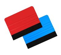 Foyscr 2Pcs Felt Squeegee, Vinyl Wrap Squeegee, Soft Felt Edge Decal Tool, Professional Wrap Decal Glass Tinting Film (Blue + Red)