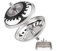 Foyscr 2PCS Kitchen Sink Plug Strainer, Stainless Steel Kitchen Sink Strainer, ThickenSink Plug for Drain and Filter in Kitchen and Bathroom Sinks Hole 78mm