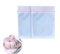 Foyscr 2pcs Mesh Laundry Bag, Zipper Washing Machine Laundry Bag for Daily and Travel Storage and Organization for Clothes Socks, Shoes, Underwear, etc., Protective and Reusable (White)