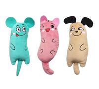 Foyscr 3pcs catnip toys,indoor cat interactive toys,catnip cleaning teeth plush toys,soft catnip chew toys,teething pillow toys for pet cats to play and interact with to clean teeth