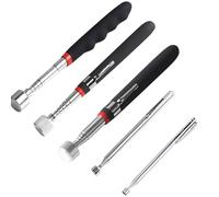 Foyscr 5 PCS Magnetic Telescopic Pickup Tool Set with Magnetic Sticker - Heavy Duty Extendable Magnetic Grabber with Pocket Clip, Holds 1.5LB/3LB/10LB/15LB/20LB
