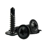 Foyscr 50Pcs-M4.2 x 19mm Black Self-Tapping Screws, Phillips Pan Head, Versatile Wood Screw Set, Stainless Steel, Rustproof, Quick and Easy, with Storage Case (Black)