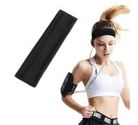 Foyscr 6cm Black Sports Headband, Stretchy Soft Hairband, Men Women Workout Headband, Sweat Absorbent Breathable Elastic Headband, Stretchy Headband for Fitness, Yoga, Makeup, Running (Black)