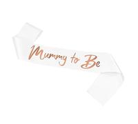 Foyscr Mummy to Be Sash, White Gold Foil-Printed Baby Shower Satin Belt, Newborn Party Decoration, Maternity Party Supplies(Gold)