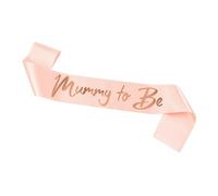 Foyscr Mummy to Be Sash, White Gold Foil-Printed Baby Shower Satin Belt, Newborn Party Decoration, Maternity Party Supplies(Rose Gold)