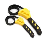 Foyscr Rubber Strap Wrench, 2pcs 500mm and 600mm Adjustable Heavy Duty for Oil Filters, Pipes, Can Openers, Plumbing(Yellow