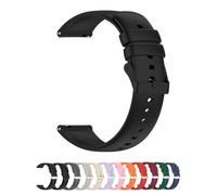 Foyscr Silicone Strap, Quick Buckle Waterproof Soft,Stainless Steel Buckle, Unisex Smartwatch Band, Sport Watch Strap (Black Buckle-18mm)