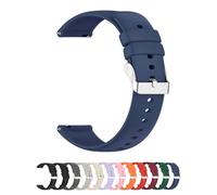 Foyscr Silicone Strap, Quick Buckle Waterproof Soft,Stainless Steel Buckle, Unisex Smartwatch Band, Sport Watch Strap (Blue-22mm)