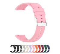 Foyscr Silicone Strap, Quick Buckle Waterproof Soft,Stainless Steel Buckle, Unisex Smartwatch Band, Sport Watch Strap (Pink-22mm)