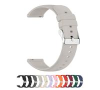 Foyscr Silicone Strap, Quick Buckle Waterproof Soft,Stainless Steel Buckle, Unisex Smartwatch Band, Sport Watch Strap (Light Gray-18mm)
