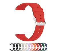 Foyscr Silicone Strap, Quick Buckle Waterproof Soft,Stainless Steel Buckle, Unisex Smartwatch Band, Sport Watch Strap (Red-18mm)