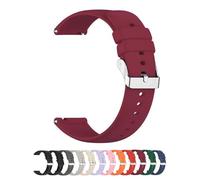 Foyscr Silicone Strap, Quick Buckle Waterproof Soft,Stainless Steel Buckle, Unisex Smartwatch Band, Sport Watch Strap (Wine Red-18mm)